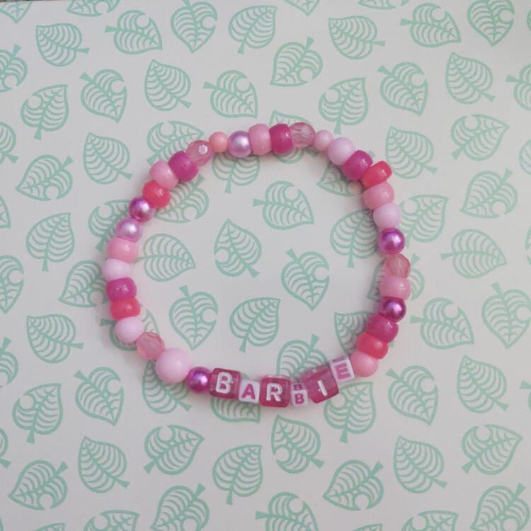 PINK BARBIE KANDI BRACELET